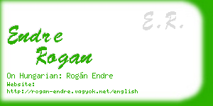 endre rogan business card
